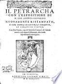 Il Petrarca, con l'espositione di M. G. A. Gesualdo. Nuovamente ristampato, etc