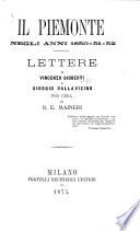 Il Piemonte nel 1850-51-52 lettere di Vincenzo Gioberti e Giorgio Pallavicino per cura di B. E. Maineri