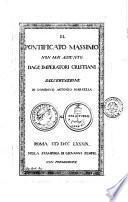 Il Pontificato massimo non mai assunto dagl'imperatori cristiani, Dissertazione di Domenico Antonio Marsella