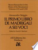 Il primo libro de madrigali a sei voci