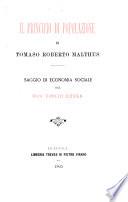 Il principio di popolazione di Tomaso Roberto Malthus