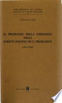 Il problema della Germania negli scritti politici di E. Troeltsch, 1914-1922