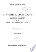 Il problema delle cause relazione scientifica per le accademie italiane ed estere ...