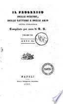 Il progresso delle scienze, delle lettere e delle arti opera periodica compilata per cura di G. R. Giuseppe Ricciardi
