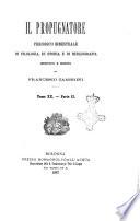 Il propugnatore studi filologici, storici e bibliografici
