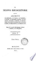 Il Raccoglitore, ossia Archivj di viaggi, di filosofia [&c.] (compilato per D. Bertolotti). [Continued as] Il Nuovo ricoglitore, ossia Archivi di geografia, di viaggi [&c.]. Anno 1-9