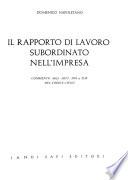 Il rapporto di lavoro subordinato nell'impresa