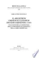Il Registrum omnium ecclesiarum Diocesis Sabinensis, 1343