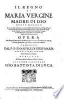 Il regno di Maria vergine madre di Dio nuovo Mariale