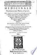 Il Ricettario Medicinale nel quale ... si insegna tutto quello che si puo desiderare intorno alla cognizione del provedere ...&comporre qual si voglia sorte di medicamento ... Di nuovo ... ricorretto&liato da'Dodici Riformatori periti di tal Arte ... Seconda impressione