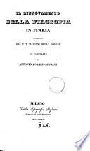 Il rinnovamento della filosofia in Italia, proposto dal c. T. Mamiani della Rovere, ed esaminato da A. Rosmini-Serbati