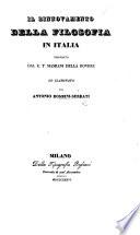 Il Rinnovamento della Filosofia in Italia, proposto dal C. T. Mamiani della Rovere, ed esaminato da A. Rosmini-Serbati