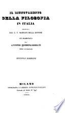 Il rinnovamento della filosofia in Italia proposto dal C. T. Mamiani Della Rovere ed esaminato