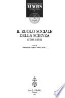 Il ruolo sociale della scienza (1789-1830)