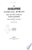 Il saggiatore giornale romano di storia, letteratura, belle arti, filologia e varietà