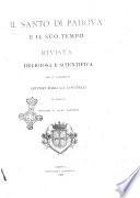 Il santo di Padova rivista religiosa e scientifica