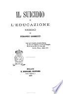 Il suicidio e l'educazione saggio di Edgardo Gambuzzi