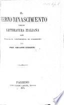 Il Terzo Rinascimento. Corso di letteratura Italiana data nella R. Università di Palermo