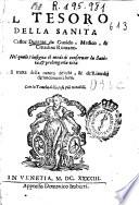 Il tesoro della sanita di Castor Durante da Gualdo, medico, & cittadino romano