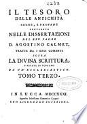 Il tesoro delle antichità sacre, e profane