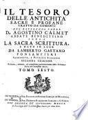 Il Tesoro delle antichita sacre e profane