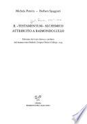 Il Testamentum alchemico attribuito a Raimondo Lullo