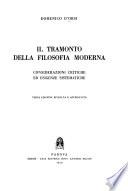 Il tramonto della filosofia moderna