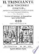 Il Trinciante di M. Vincenzo Ceruio, ampliato, et ridotto a perfettione dal Cauallier Reale Fusoritto da Narni. With a plate