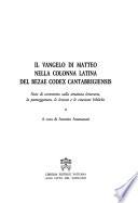 Il Vangelo di Matteo nella colonna latina del Bezae Codex Cantabrigiensis