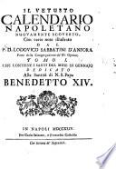 Il vetusto calendario Napoletano nuovamente scoverto, con varie note illustrato dal p.d. Lodovico Sabbatini d'Anfora ... Tomo 1. [-12.] ..