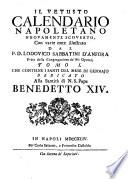 Il vetusto calendario napoletano nuovamente scoverto, con varie note illustrato ...