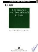 Il volontariato per i beni culturali in Italia