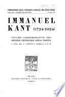 Immanuel Kant (1724-1924)