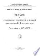Imposta sui redditi di ricchezza mobile elenco dei contribuenti privati possessori di redditi incerti e variabili delle categorie B e C (esclusa la rivalsa)