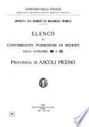 Imposta sui redditi di ricchezza mobile elenco dei contribuenti privati possessori di redditi incerti e variabili delle categorie B e C (esclusa la rivalsa)