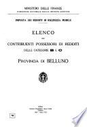 Imposta sui redditi di ricchezza mobile elenco dei contribuenti privati possessori di redditi incerti e variabili delle categorie B e C (esclusa la rivalsa)