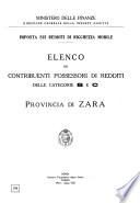 Imposta sui redditi di ricchezza mobile elenco dei contribuenti privati possessori di redditi incerti e variabili delle categorie B e C (esclusa la rivalsa)