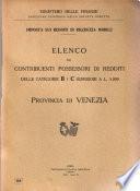 Imposta sui redditi di ricchezza mobile elenco dei contribuenti privati possessori di redditi incerti e variabili delle categorie B e C (esclusa la rivalsa)