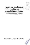 Impresa, ambiente e pubblica amministrazione