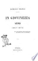 In giovinezza versi, (1857-1873) Domenico Milelli