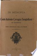 In memoria del conte Antonio Cavagna Sangiuliani di Gualdana nel primo anniversario della sua morte