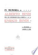 In memoria di Alberto Bindi nell' VIII anniversario della morte di Enrico Bindi