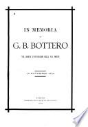 In memoria di G.B. Bottero nel giorno anniversario della sua morte, 16 novembre 1898
