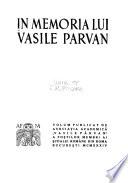 In memoria lui Vasile Pârvan