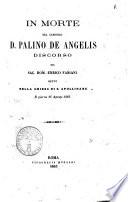 In morte del canonico d. Palino De Angelis discorso