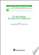 In ricordo di Franco Cipriani