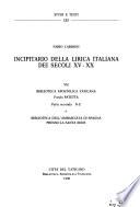 Incipitario della lirica italiana dei secoli XV-XX