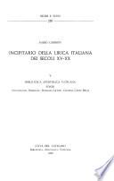 Incipitario della lirica italiana dei secoli XV-XX