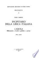 Incipitario della lirica italiana