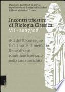 Incontri triestini di filologia classica